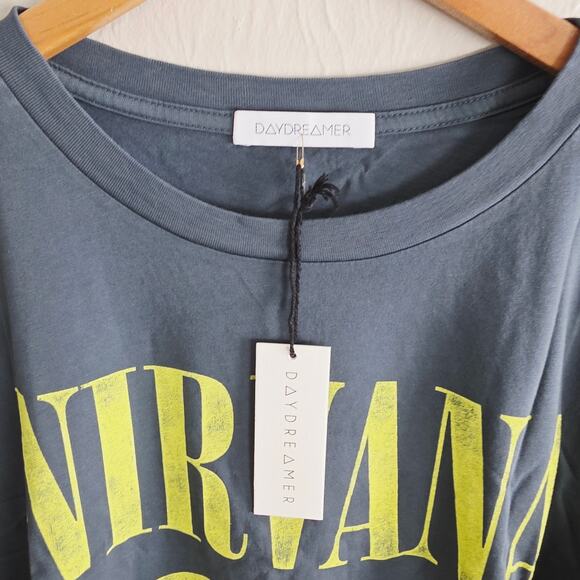 NWT Daydreamer NIRVANA Smiley Tee 1X Plus Vintage Black Grunge Made USA - Picture 3 of 12